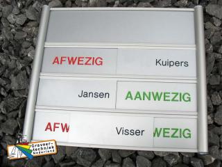 Aanwezig- afwezigheidsbord 165x138mm
